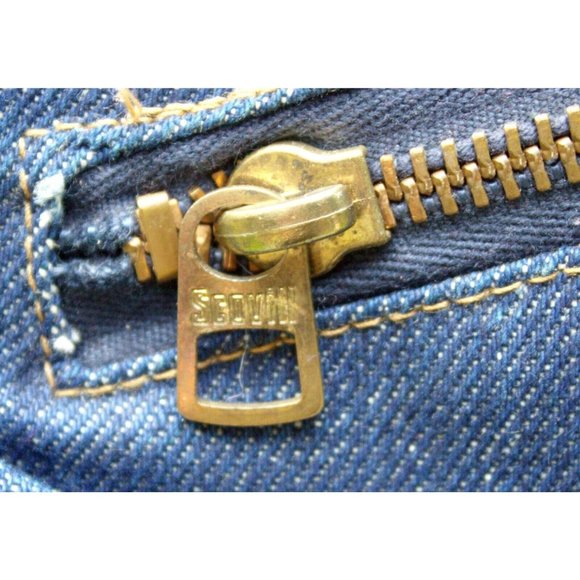 VTG 70s 80s Come On Strong Men L Sherpa Lined Blue Jean Vest Ranch Denim Western - Picture 4 of 15